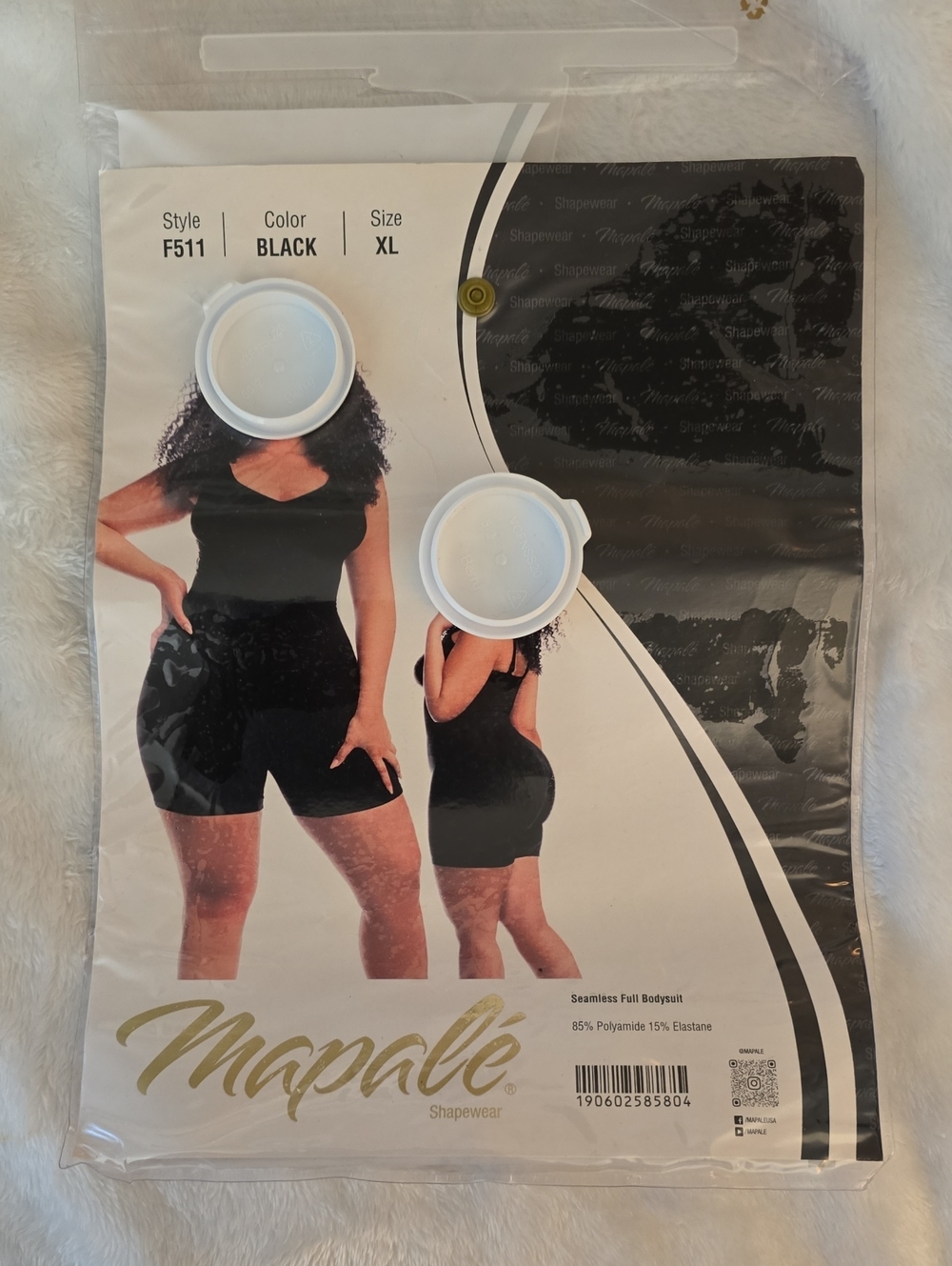 Mapale Black Seamless Full Bodysuit - F511 XL